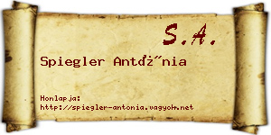Spiegler Antónia névjegykártya